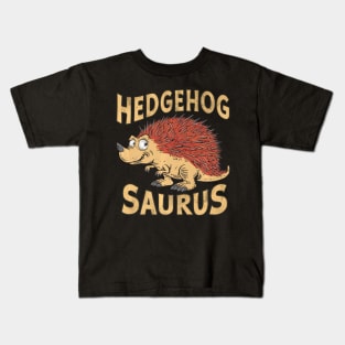 Hedgehog Saurus Cute Vintage Garden Hedgehogs Lover Kids T-Shirt